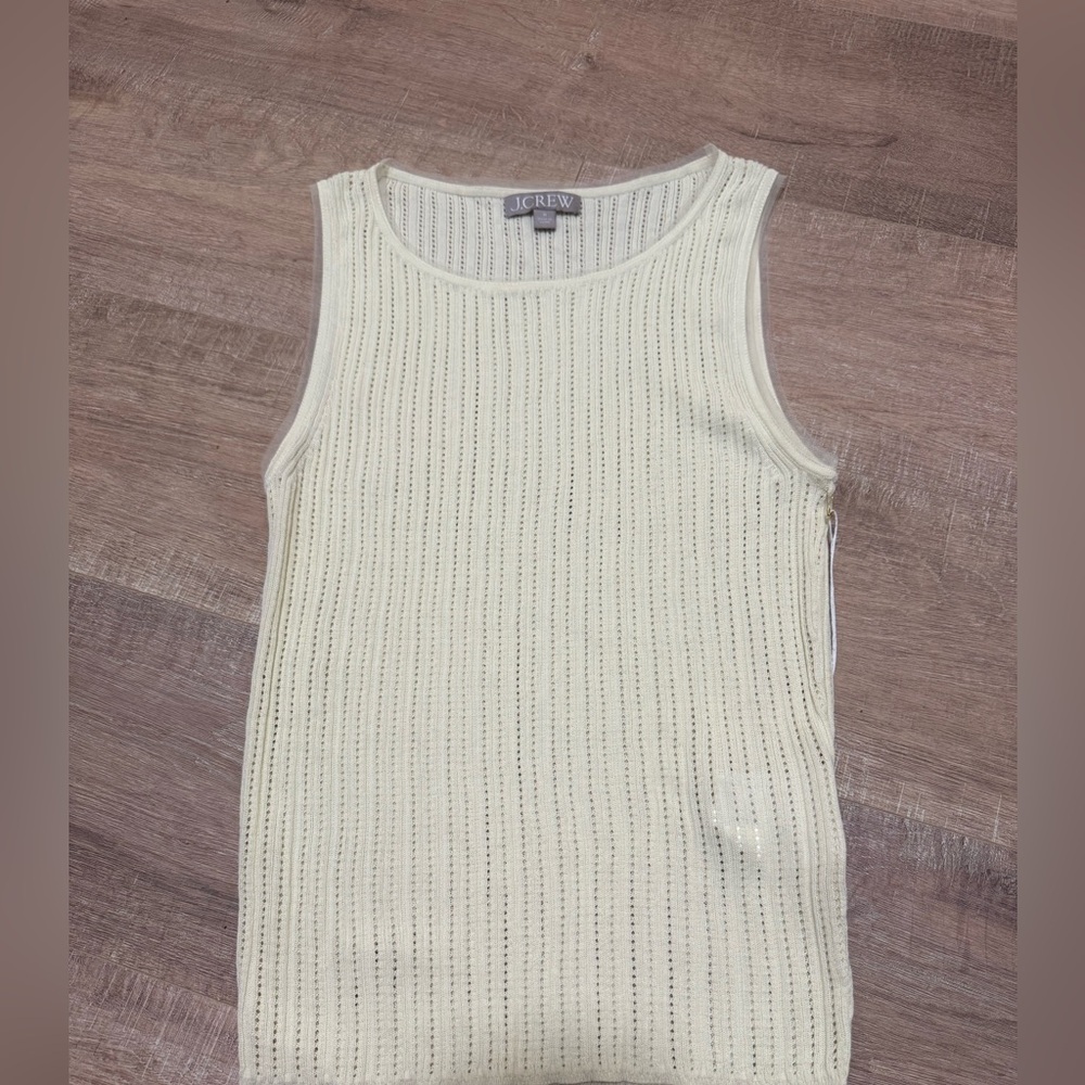J.Crew woman Cream Knit Tank Top size M